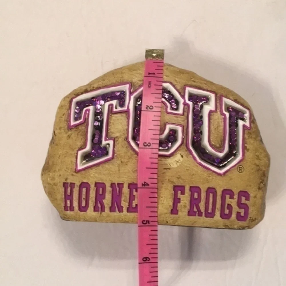 TCU HORNED FROGS rock paper weight desk decor